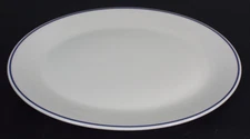 Mint Steelite International England Large XL Platter Plate White and Blue Trim