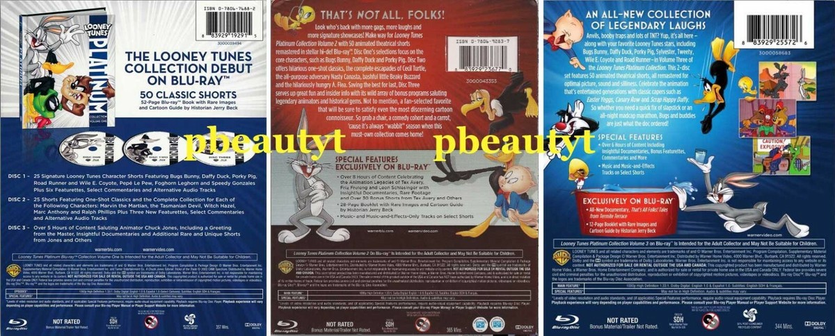 Looney Tunes Platinum Collection Volume 1 2 3 Blu-ray 1-3 US Sets