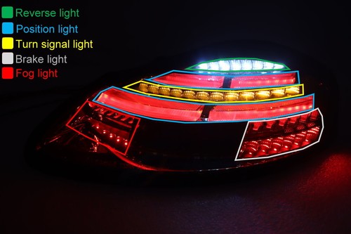 NEW Style LED Black Tail Rear Light for 1996~1997~98~99~2004 Porsche 986 Boxster - Picture 6 of 12