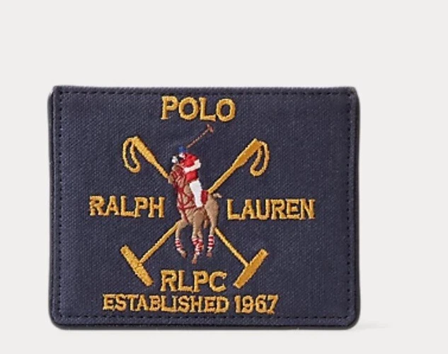 Polo Ralph Lauren Crest Canvas & Leather Card Case NWT Plaid Tartan Preppy - Image 4 of 4
