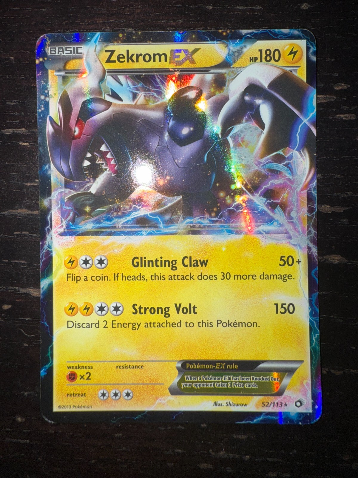 Pokemon TCG English Card Legendary Treasures Zekrom EX Holo Rare 52/113 MP
