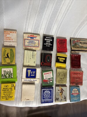 vintage matchbook #20 Oklahoma GE Radio &tv In Behrens Metalware John Deere