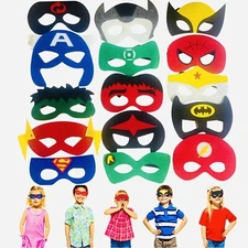 Superhero Felt Masks Party Favor Cosplay Toy Boys & Girls Avengers (15 assorted)