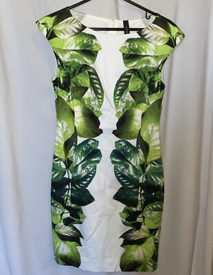 Womans Marc Cain Palm Leaf Sleeveless Dress Size 2 Gently Used | eBay