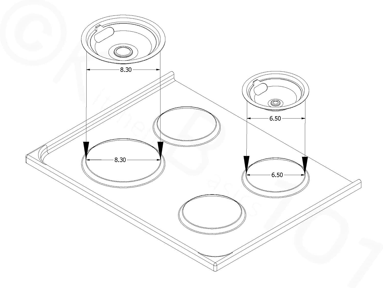 Stove Drip Pan Covers Set For Frigidaire Kenmore Electric Burner Cook