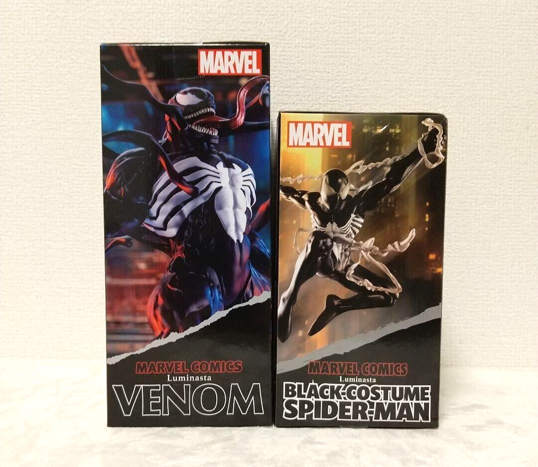MARVEL COMICS Black Costume Spider-Man & Venom Luminasta Figure