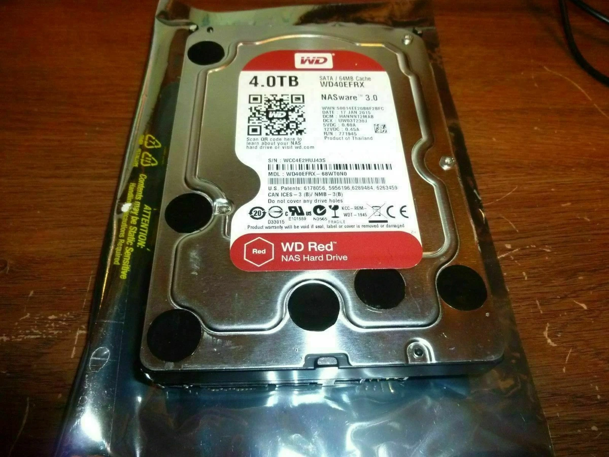 WD RED WD40EFRX-68WT0N0 4TB 64MB Cache NASware 3.0 SATA 3.5HDD