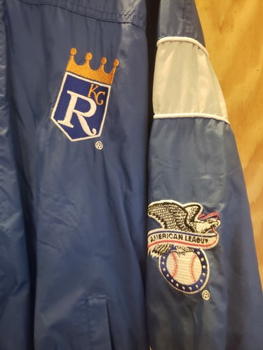 Rare Vintage 90s STARTER Kansas City KC Royals MLB Baseball Rain Jacket Mens L - Picture 2 of 8