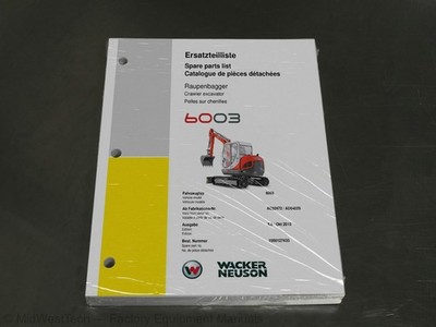Wacker Neuson 6003 Crawler Excavator Parts Manual Exploded View Diagram Book