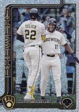 JACKSON CHOURIO CHRISTIAN YELICH TOPPS UPDATE SANDGLITTER FOIL BREWERS #233 2025