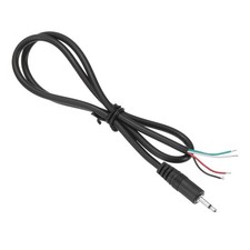3.5mm Male Jack 1/7" TRS 3 Plug 41mm 28AWG Pole Cable, 0.5m