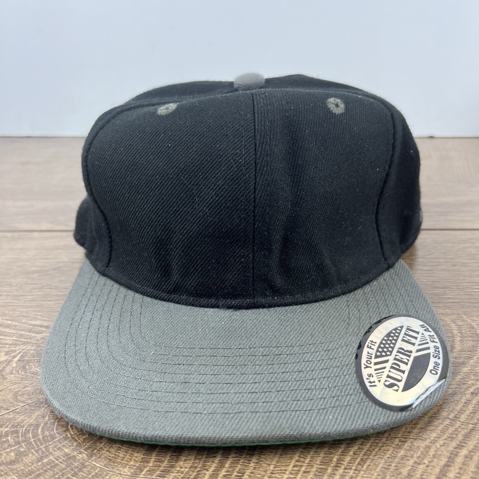 Plain Black Gray Snapback Hat Adjustable Hat Blac… - image 3