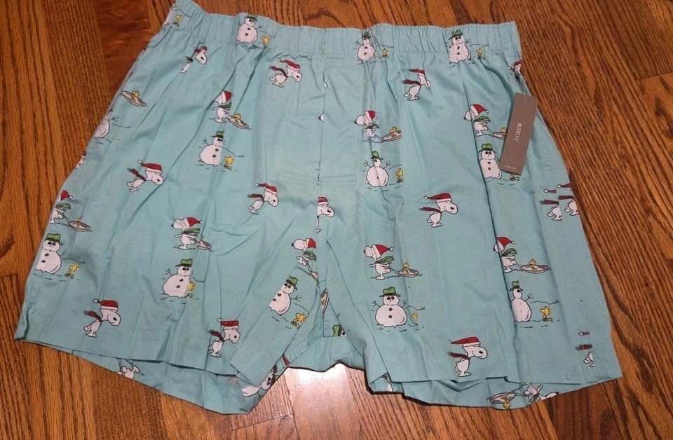 Boxers J.Crew X Peanuts Azul Talla Grande - Muñeco de Nieve Snoopy Woodstock L Foto 4 de 4