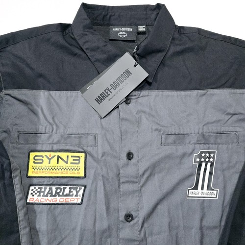 Harley Davidson #1 Victory Men 2XL Long Sleeve Woven Colorblock 96071-24VM/022L - Picture 2 of 12