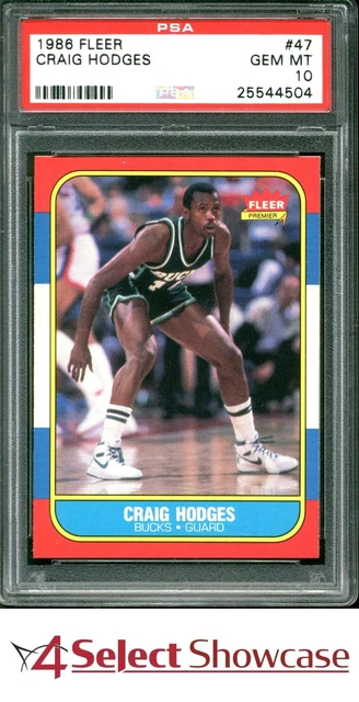 1986 FLEER #47 CRAIG HODGES RC BUCKS PSA 10 SET BREAK
