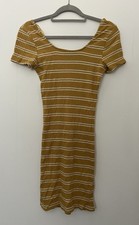 Women’s Size 10 UK | Primark Mustard Yellow & White Striped Mini Dress