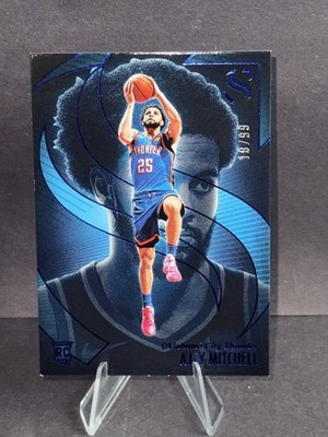 2024-25 Panini Silhouette - Ajay Mitchell #96 Blue /99 (RC) Thunder Rising Star