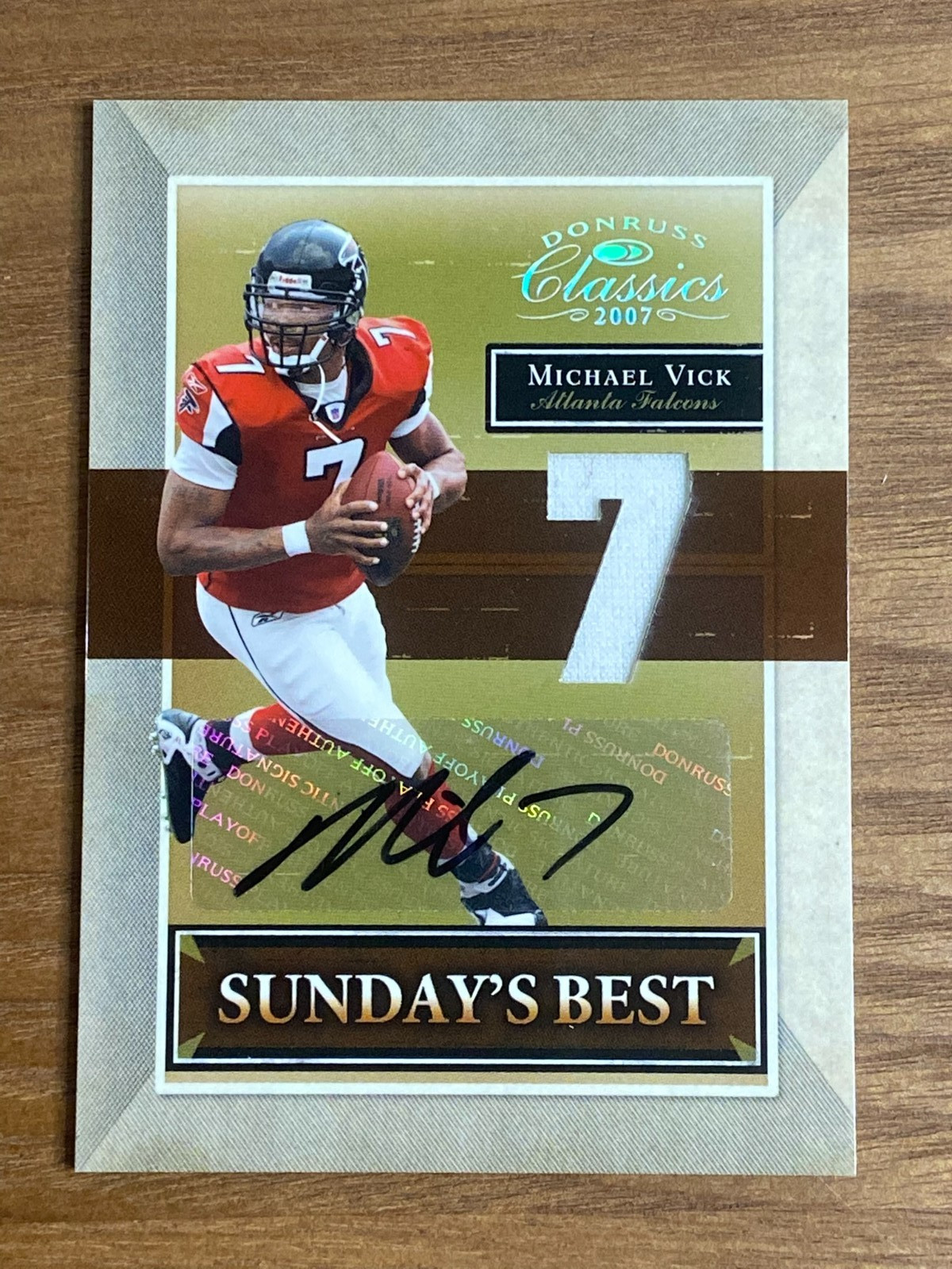 2007 Donruss Classics Sunday's Best Michael Vick Jersey Number Signatures /7