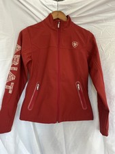 ARIAT Women's Fleece Lined Softshell Jacket Red Size XS Zippered Pockets