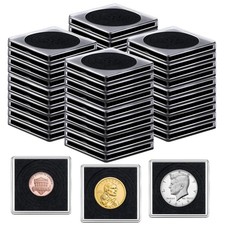 Dust-Resistant 40 Pcs Snap Coin Holders - Protect and Display 20mm-40mm Coins
