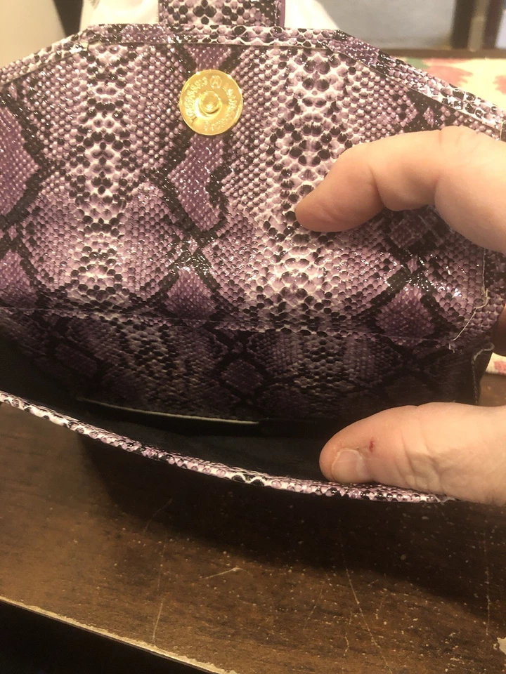 Samantha коричневый фиолетовый змеиной кожи бумажник, совершенно новый, плеча/браслет ремни Incl - Изображение 3 из 4