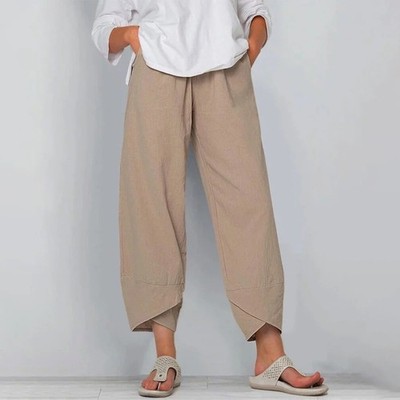Damen Weites Bein Hose Freizeithose Haremshose Sommerhose Pumphose Palazzo Hose/