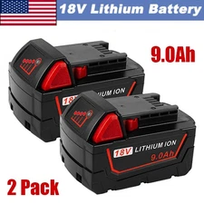 2x 9.0AH Battery For Milwaukee M18 18V Lithium-ion Extended Capacity 48-11-1860