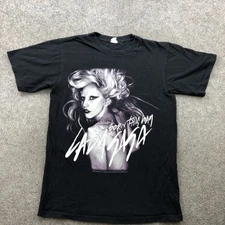 Lady Gaga Shirt Mens Small Black 2011 Concert Tour Band Pop Born This Way Music