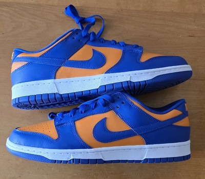 Nike Dunk Low Men s Low Top Lace-Up Colorblock Blue/Orange Leather Sneakers