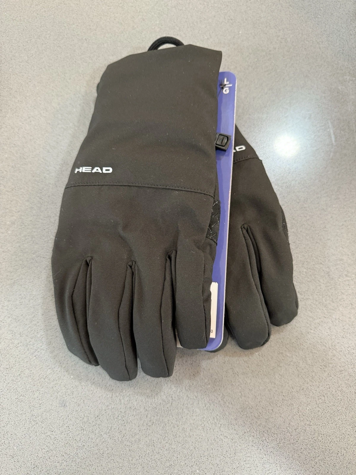 Head Men’s Cold weather Gloves Water Proof Hybrid Thermal Fur Plush Large Black
