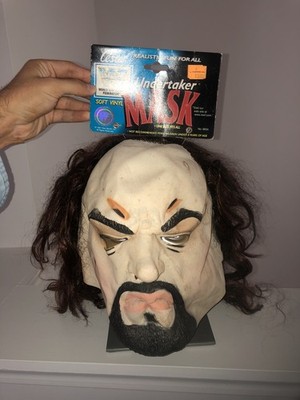 VTG W/ Tag Cesar WWF The Undertaker Halloween Mask Wrestling Full
