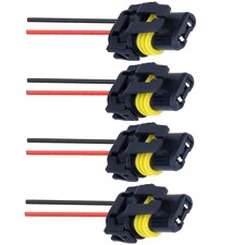 4-Pack 9005 9006 HB3 HB4 Female Adapter Wiring Harness Sockets Wire Connector...