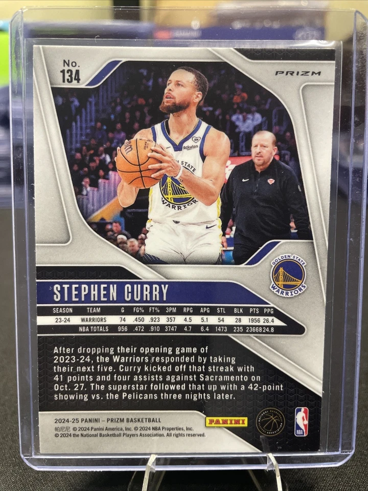 2024-25 Panini Prizm exclusivo de China - Stephen Curry China variación plata #134 Foto 2 de 2