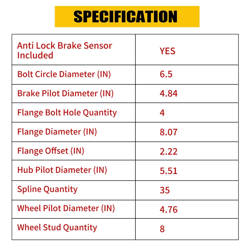 4WD Pair Front Wheel Bearings Hub 515122 For 2009-2011 Dodge Ram 2500 3500 - Изображение 3 из 4
