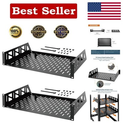 Tecmojo 2U Rack Shelf,19 inch Server Shelf 14 14 in/2pack,