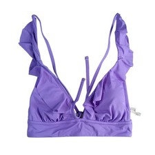 Shade  Shore Swimwear Women Large Purple Flutter Triangle Bikini Top Padded NWT