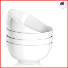 Dishwasher Microwave Safe 22 OZ Bowls Set - Durable White Ceramic Design