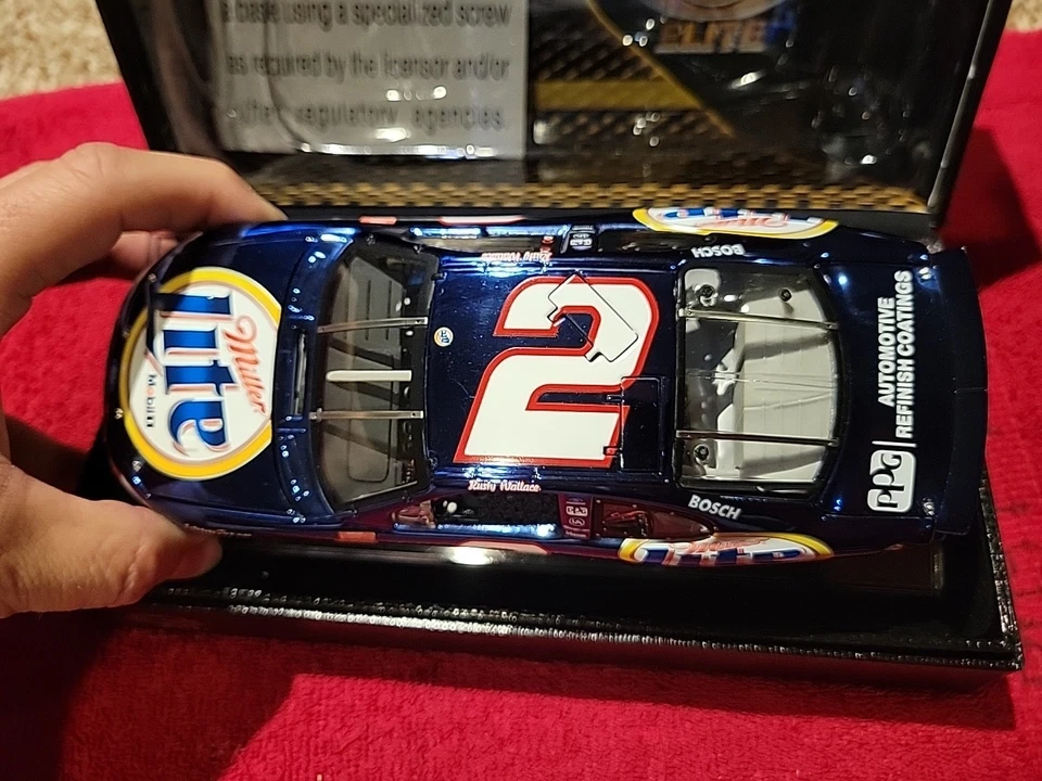 2002 Taurus Rusty Wallace #2 Miller Lite 1 of 1,608 Action Elite 1:24 Diecast - Image 4 of 4