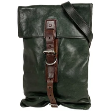 PRADA with logo Shoulder Bag Diagonally hung Shoulder Bag leather Green Women
