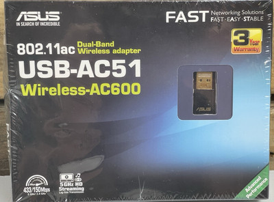Asus 802.11ac Dual Band Wireless Adapter USB-AC51 AC600