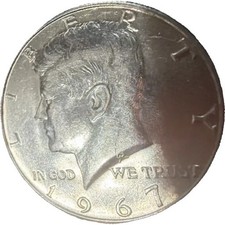 1967 SMS Kennedy Half Dollar NGC MS 67 Struck Thru Strike Through Mint Error