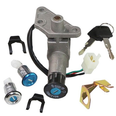 Ignition Switch Key Set With 4 Wires For GY6 Peace Roketa Jonway 49 50cc 150cc