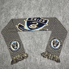 MLS Philadelphia Union Scarf Ruffled Edges FC Ruffneck 56 Inches Logo Striped