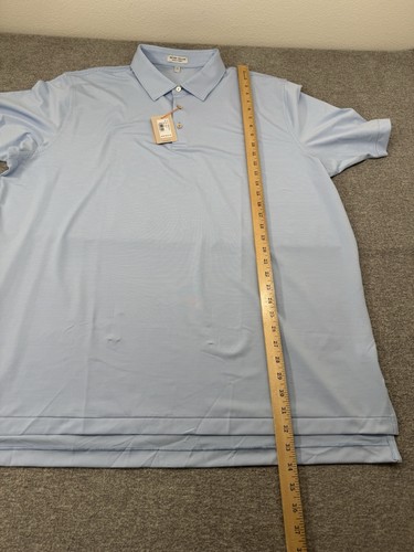 Peter Millar Striped Polo Crown Sport Golf Short Sleeve XXL Blue Summer Comfort - Picture 6 of 11