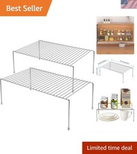 15.7 x 9.4 Inch Portable Tiered Shelf Rack - Elegant Kitchen Bathroom Storage