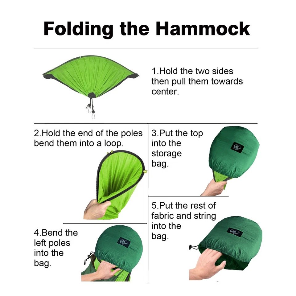 Portable Tent Camping Hammock Mosquito Net Rain Cover Waterproof Windproof Bed - Image 4 of 4