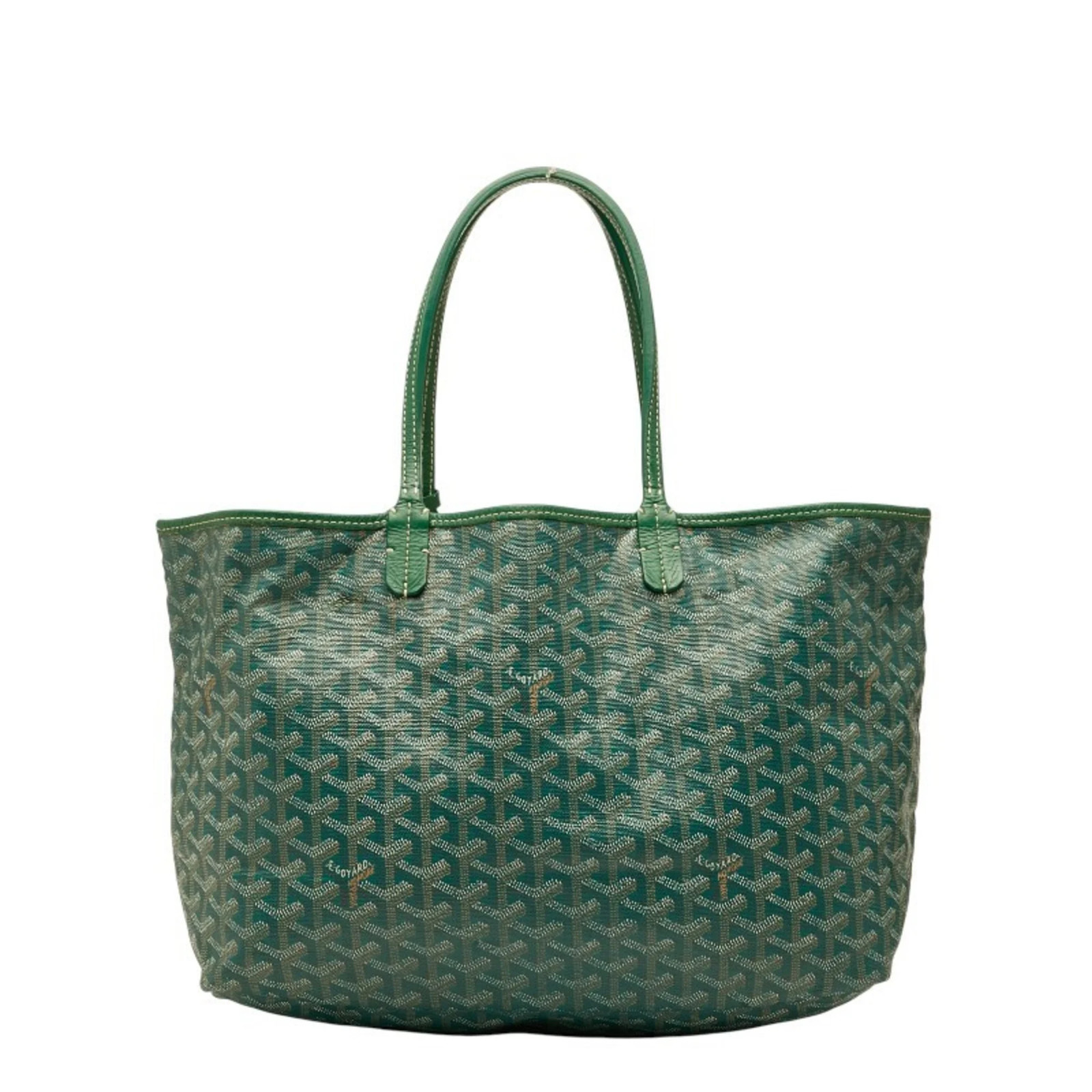 Goyard Saint Louis PM Tote Bag, Green Leather, Women's GZl1fhpv