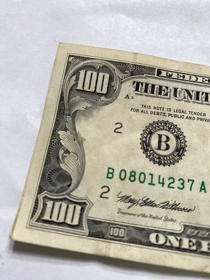 1993 $100 Bill New York Low Serial # In Nice Circulated Condition - Image 3 of 4