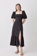 Karen Millen A-Line Midi Dress UK6 in Black RRP £109