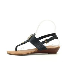 Tommy Hilfiger Damen Sandale EU 38 Keilabsatz Schwarz Verstellbarer Riemen